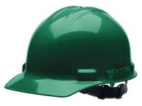 10G966 Hard Hat, FrtBrim, HDPE, 4PinLk, Green