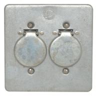 10H391 Cover, Recept, 1-13/32 Hole Dia, 2Gang, Stl