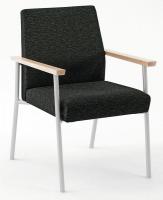 10H979 Guest Chair, Natural Finish, Ebony Fabric