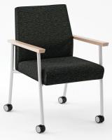 10H997 Guest Chair, w/ Casters, Natural/Ebony