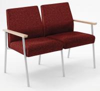 10J003 Sofa, 2 Seat, Natural Finish, Apple Fabric