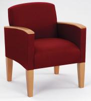 10J025 Guest Chair, Medium Finish, Crimson Fabric