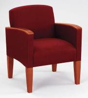 10J028 Guest Chair, Cherry Finish, Crimson Fabric