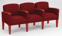 10J046 Sofa, 3 Seats w/ Arms, Cherry/Crimson