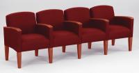 10J052 Sofa, 4 Seats w/ Arms, Cherry/Crimson