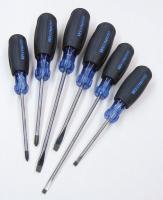 10J184 Screwdriver Set, Slotted/Phillips, 6 Pc