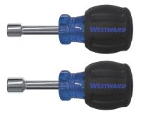 10J250 Nut Driver Set, Hex 1/4, 5/16 In, 2 Pc