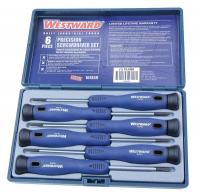 10J369 Screwdriver Set, Slotted/Phillips, 6 Pc