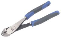 10J829 Pliers, Diagonal, w/Cutter, Blue/Gray, 8 In