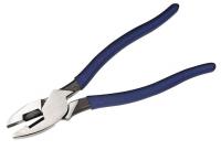 10J835 Pliers, Round Nose, w/Cutter, Blue, 9-1/4 In