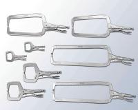 10J871 Locking C-Clamp Set, 4 Sizes, 8 Pcs