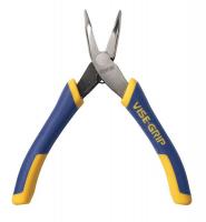 10J887 Pliers, Solid Joint, Bent, 5 In L, 1 In Cap