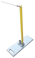 10K034 Single Stanchion, 40In. H, Yellow