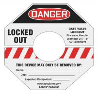 11Y755 Gate Valve Lockout Label, 5 In. H, 5 In. W