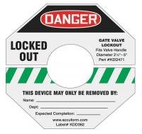 11Y752 Gate Valve Lockout Label, 4 In. H, 4 In. W