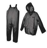 10K269 3 Piece Rainsuit w/Detach Hood, Black, M