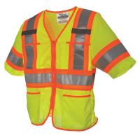 10K316 High Visibility Vest, Class 3, M, Green