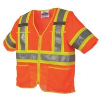 10K326 High Visibility Vest, Class 3, XL, Orange