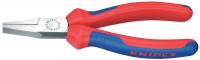 10N843 Flat Nose Pliers, 5-1/2 In L, Red And Blue
