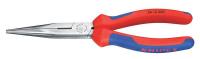 10N861 Pliers, Half Round, 8 In L, Cutter, Red/Blue