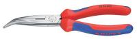 10N863 Pliers, Half Round, 8 In L, 40 Deg, Red/Blue