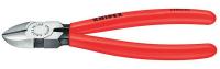 10T976 Diagonal Cutters, Half Rnd, 4-1/4 In L, Red