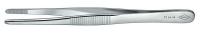 10U075 Tweezers, Blunt, Straight, Serrated, 5-3/4