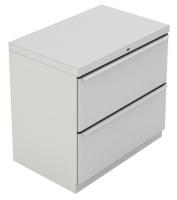 10W739 Lateral File, 2-Drawer, R-Handle, Grey