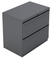 10W741 Lateral File, 2-Drawer, R-Handle, Charcoal