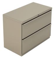 10W743 Lateral File, 2-Drawer, R-Handle, Taupe