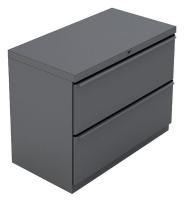 10W744 Lateral File, 2-Drawer, R-Handle, Charcoal