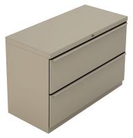 10W746 Lateral File, 2-Drawer, R-Handle, Taupe