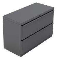 10W747 Lateral File, 2-Drawer, R-Handle, Charcoal