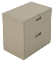 10W749 Lateral File, 2-Drawer, S-Handle, Taupe