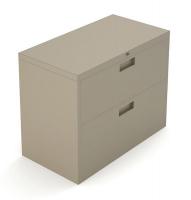 10W752 Lateral File, 2-Drawer, S-Handle, Taupe