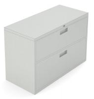 10W754 Lateral File, 2-Drawer, S-Handle, Grey