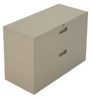 10W755 Lateral File, 2-Drawer, S-Handle, Taupe