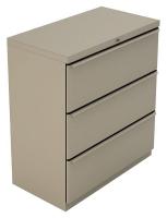 10W761 Lateral File, 3-Drawer, R-Handle, Taupe