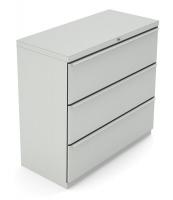 10W763 Lateral File, 3-Drawer, R-Handle, Grey