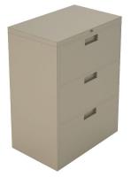 10W767 Lateral File, 3-Drawer, S-Handle, Taupe