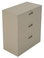 10W770 Lateral File, 3-Drawer, S-Handle, Taupe
