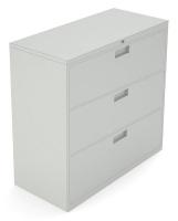 10W772 Lateral File, 3-Drawer, S-Handle, Grey