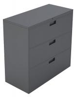 10W774 Lateral File, 3-Drawer, S-Handle, Charcoal