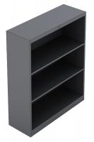10W780 Bookcase, 3-Shelf, 42 In. H, Charcoal