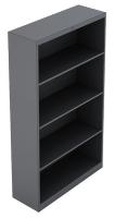 10W786 Bookcase, 4-Shelf, 60 In. H, Charcoal