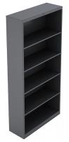 10W789 Bookcase, 5-Shelf, 72 In. H, Charcoal