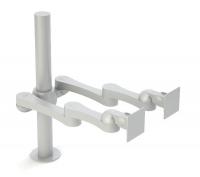 10W821 Dual Monitor Arm, Grommet, Silver, (2) 19in