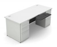 10Y625 Office Desk, Double Pedestal, Gray