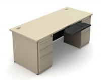 10Y626 Office Desk, Double Pedestal, Taupe