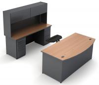 10Y630 Office Desk with Hutch, Charcoal